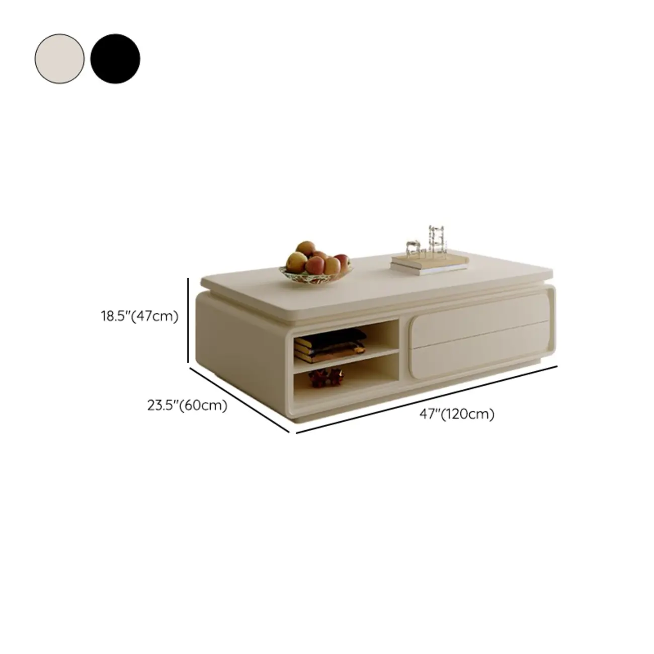 Modern Black Wooden Rectangular Coffee Table with Drawers Image - 13 | homeyfad