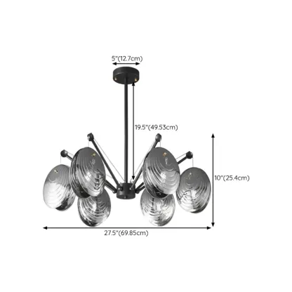 Modern Gray Metal Silver Shell Adjustable Chandeliers #size