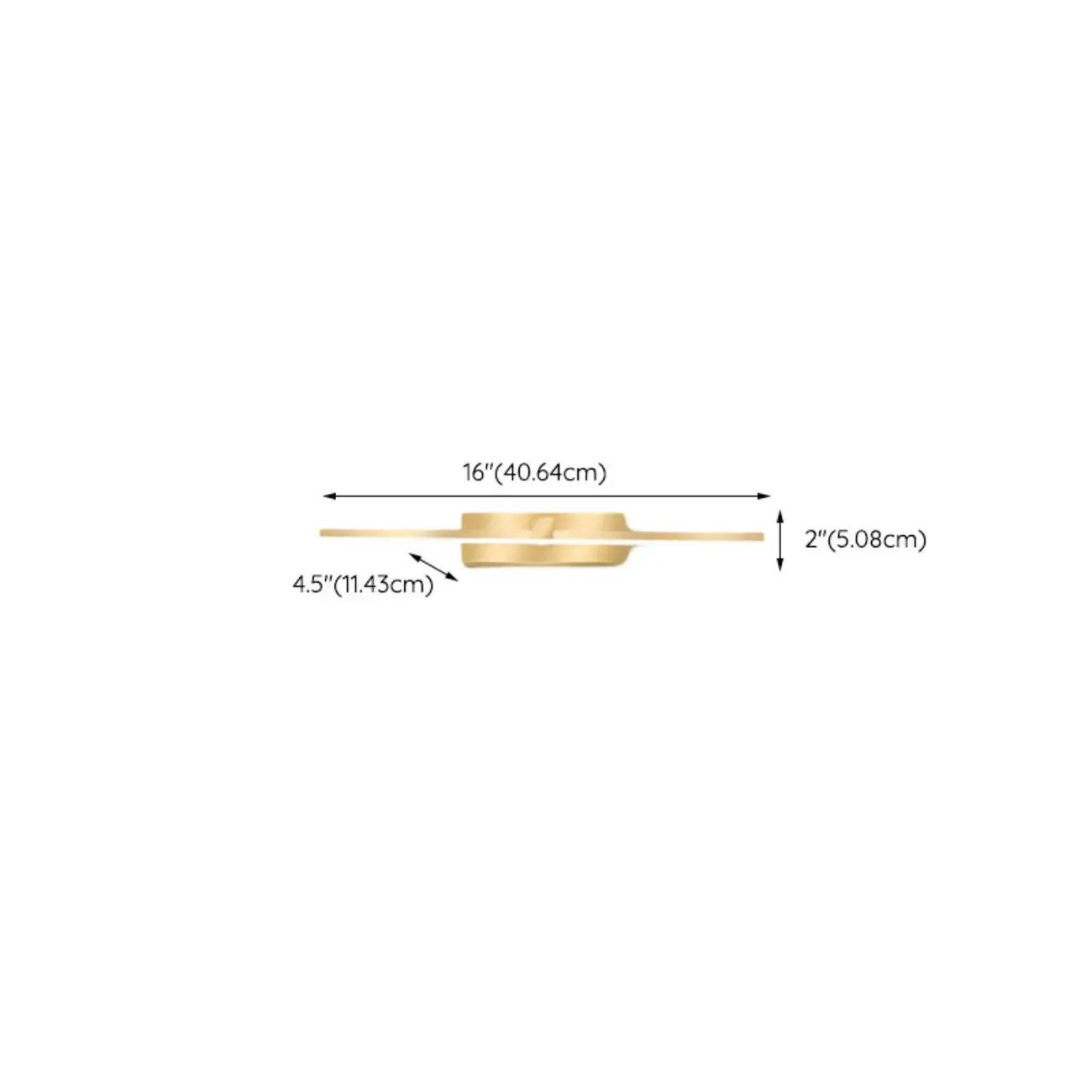 1-Light Linear Golden LED Vanity Light for Bathroom Decor #size