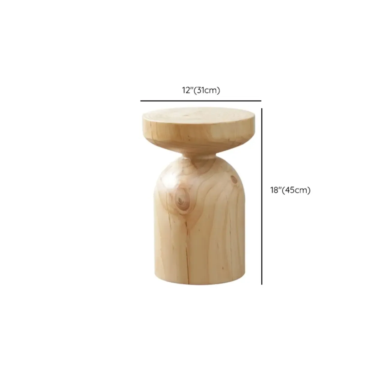 Natural Pine Small Wood Round End Table for Living Room Image - 21