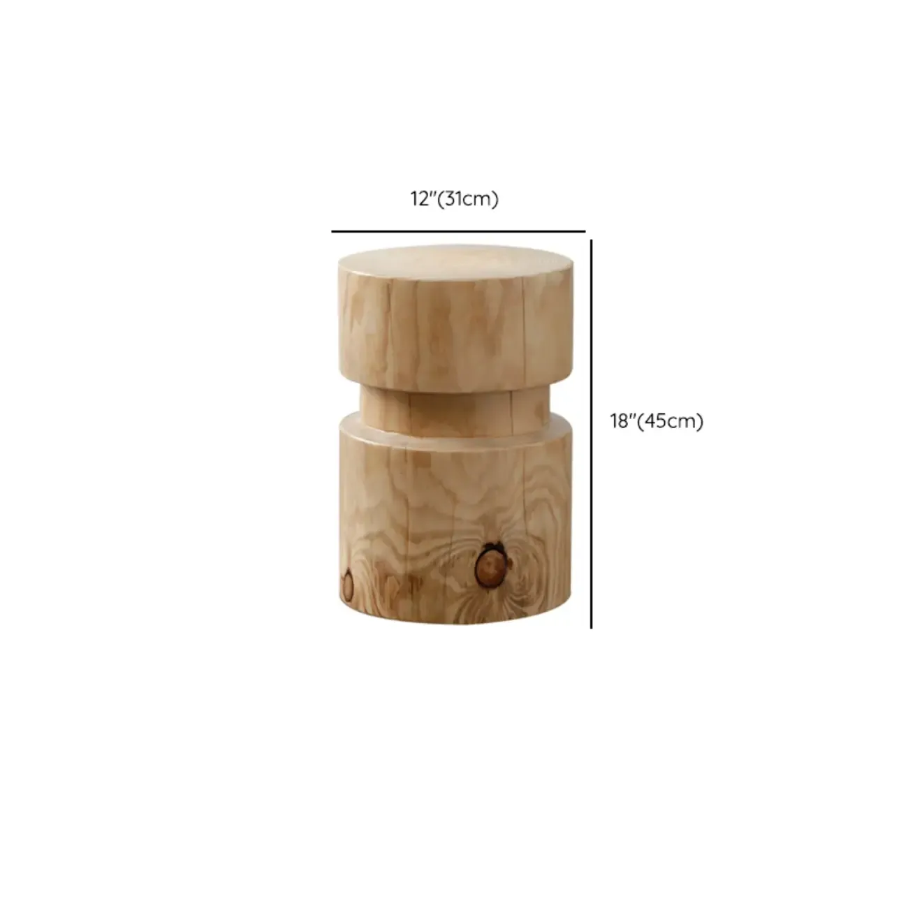  Natural Pine Small Wood Round End Table for Living Room Image - 22