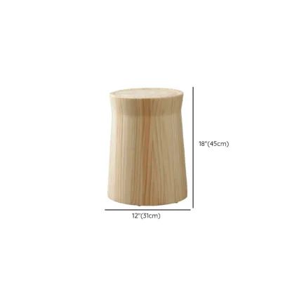  Natural Pine Small Wood Round End Table for Living Room Image - 23