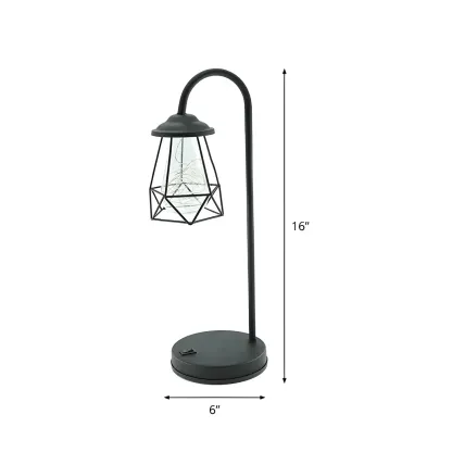 Black Metal copper bulb LED Night Light for desk Image - 5