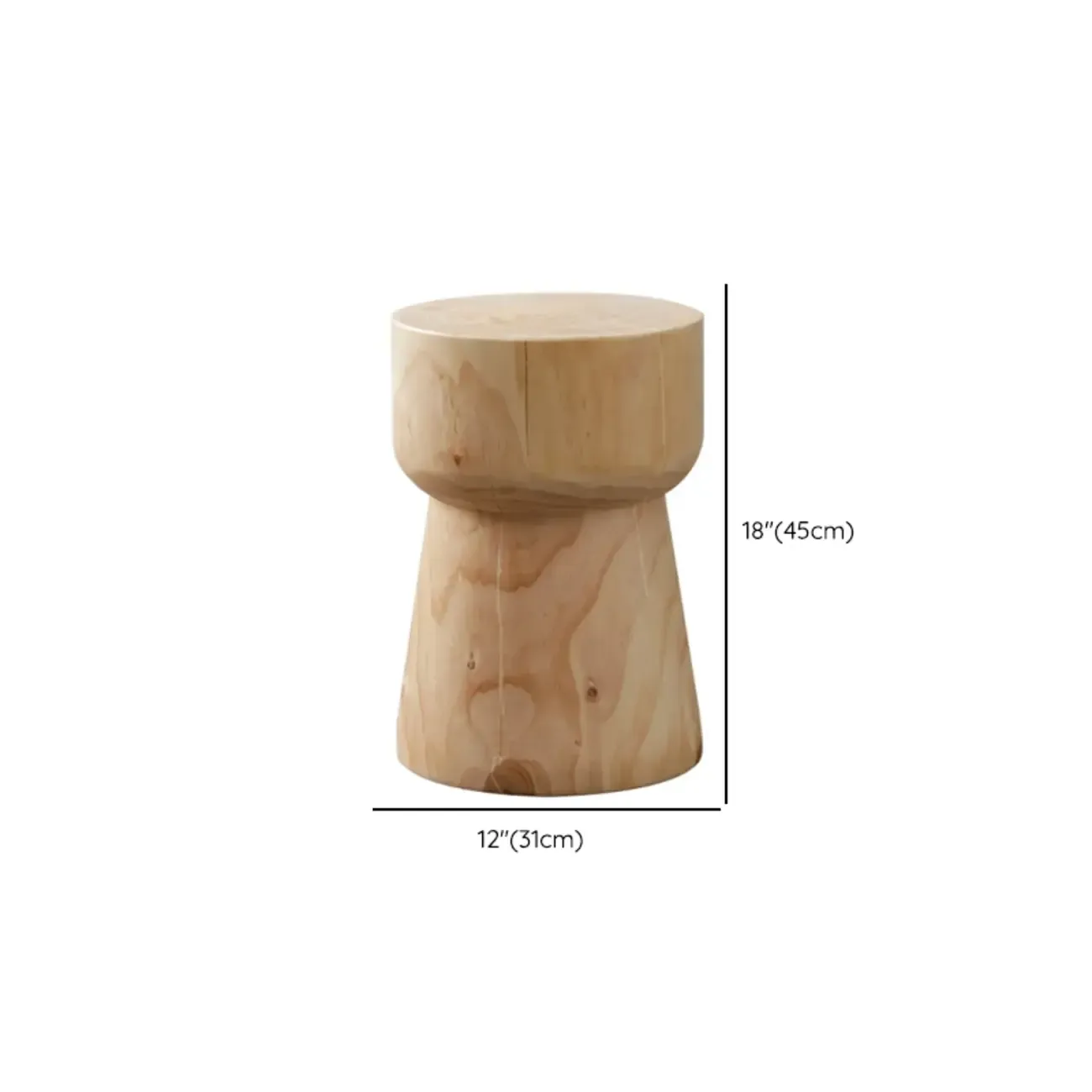 Natural Pine Small Wood Round End Table for Living Room Image - 24