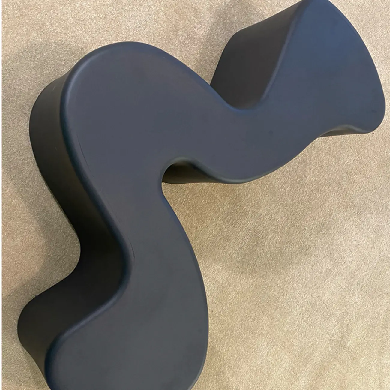 Modern Black Resin Wave Coffee Table with Abstract Design Image - 7 | homeyfad