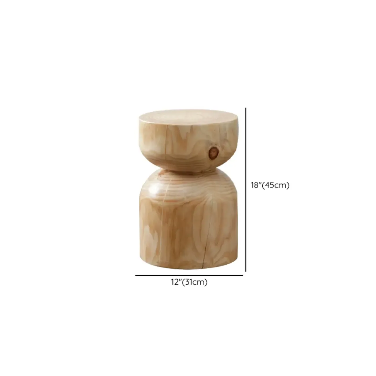 Natural Pine Small Wood Round End Table for Living Room Image - 25