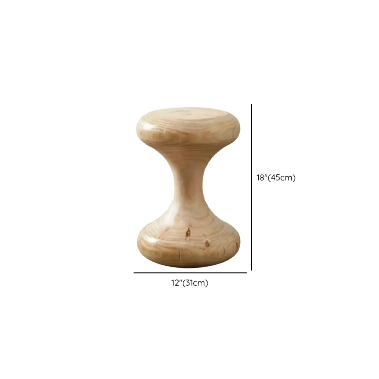  Natural Pine Small Wood Round End Table for Living Room Image - 26