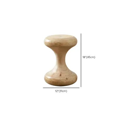  Natural Pine Small Wood Round End Table for Living Room Image - 26