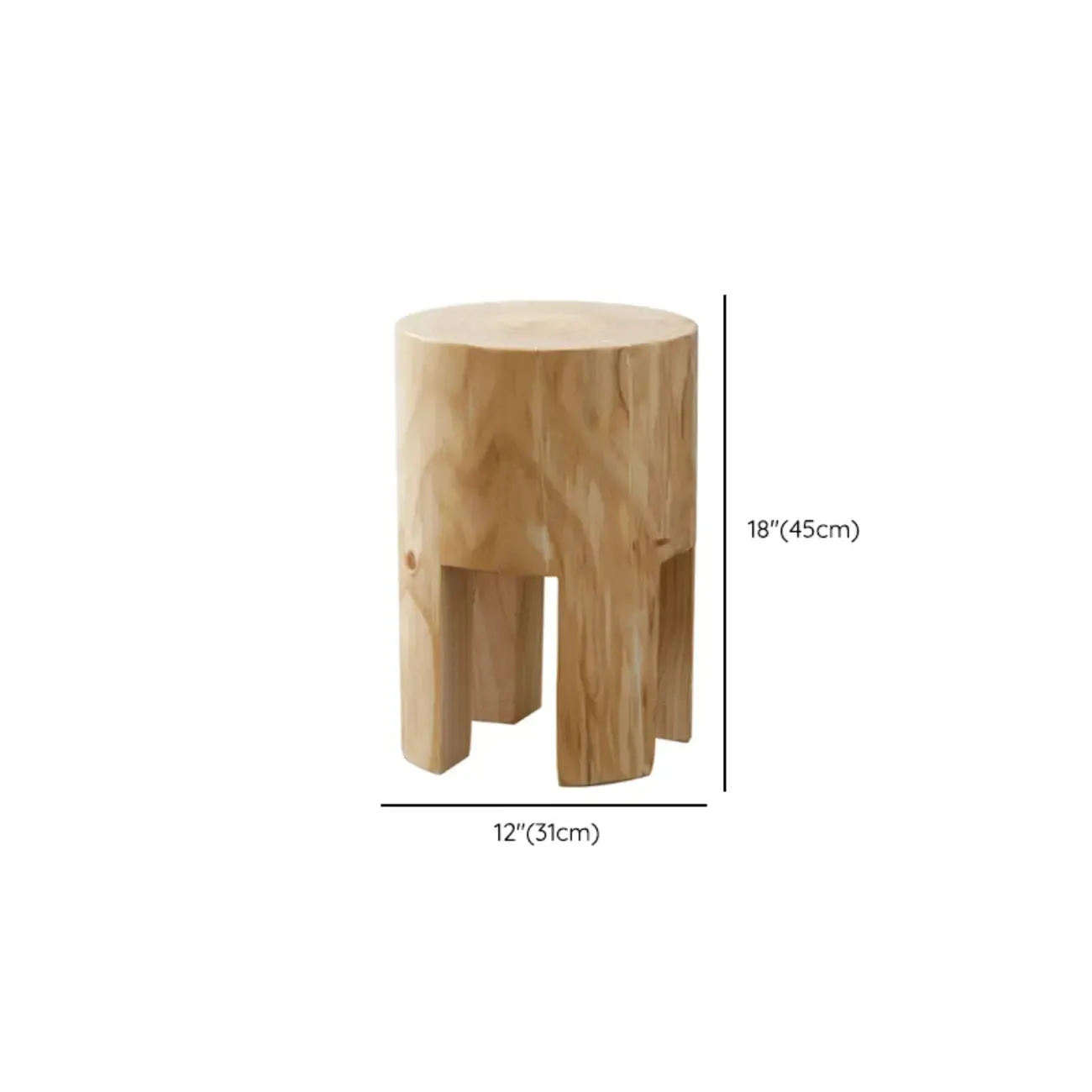 Natural Pine Small Wood Round End Table for Living Room Image - 27