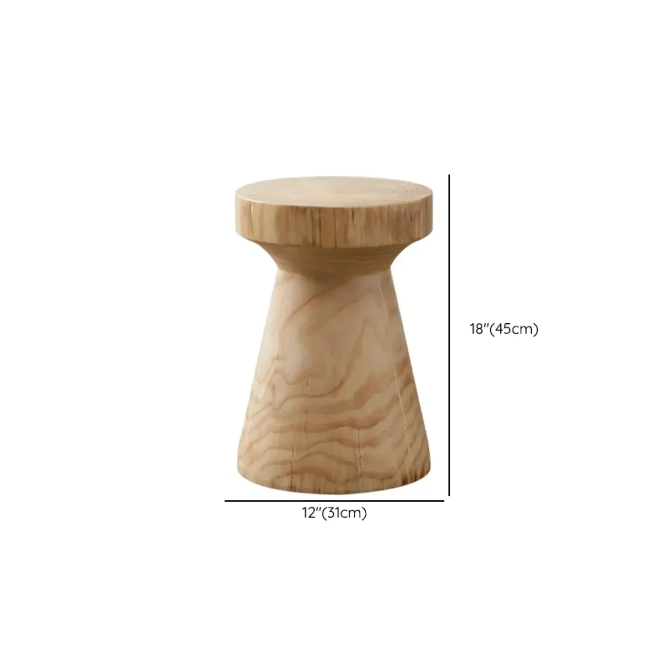 Natural Pine Small Wood Round End Table for Living Room Image - 28