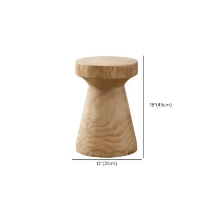  Natural Pine Small Wood Round End Table for Living Room Image - 28