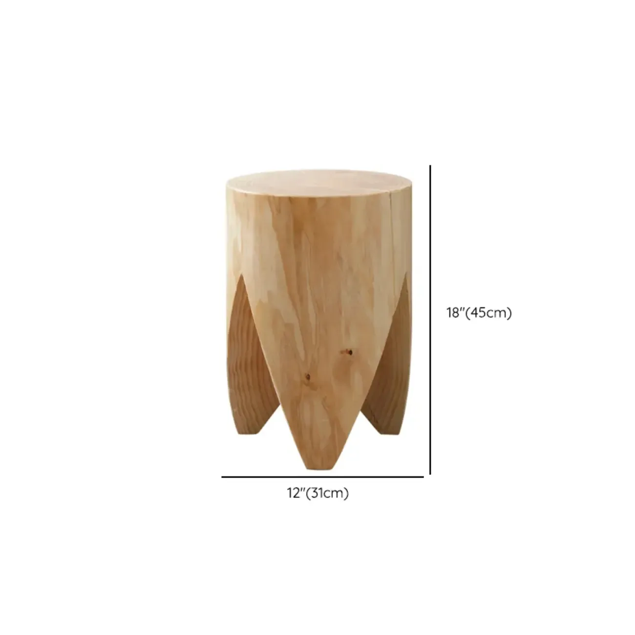 Natural Pine Small Wood Round End Table for Living Room Image - 29