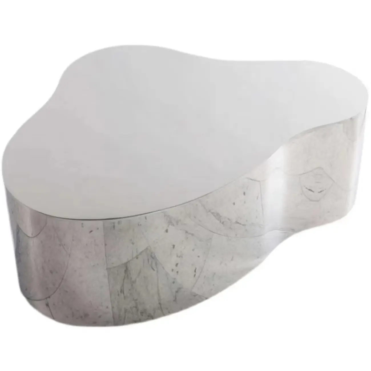 Modern Abstract Unique Silver Coffee Table with Free Form Image - 15 | homeyfad