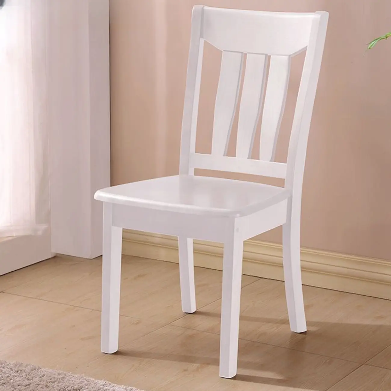 Modern Natural Wood Dining Chair with Ladder Back Armless Image - 2 | homeyfad