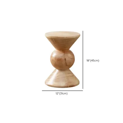  Natural Pine Small Wood Round End Table for Living Room Image - 30