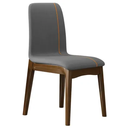 Upholstered Dining Chair Armless Solid Back with Multi Color Image - 3