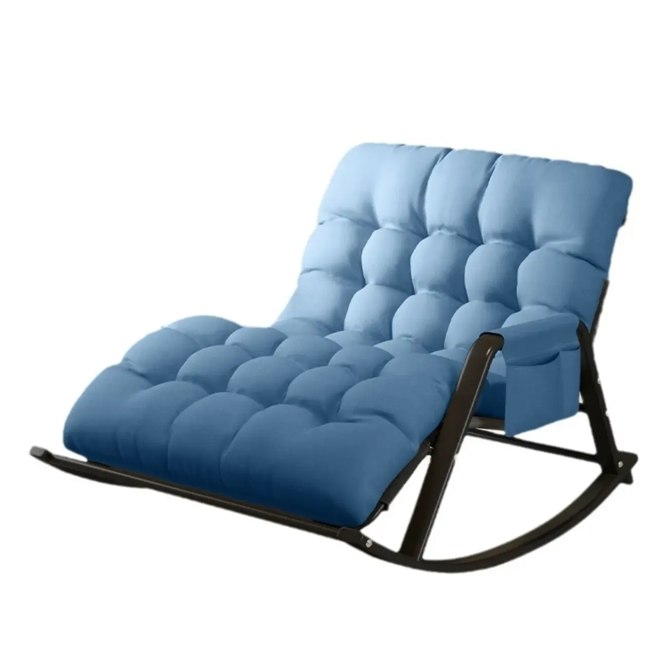 Scandinavian 2 Seats Upholstered Rocking Chair with Track Arms Image - 6