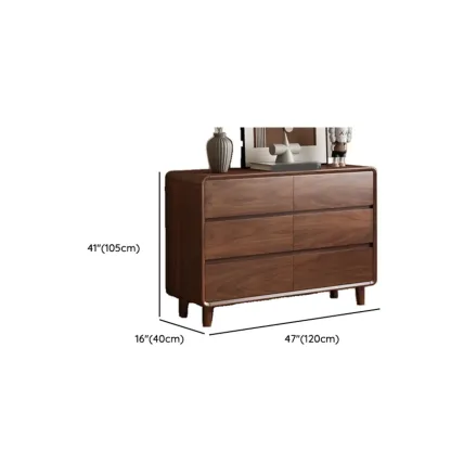 Modern Wood Dresser in Brown with 9 Drawer Storage Image - 24