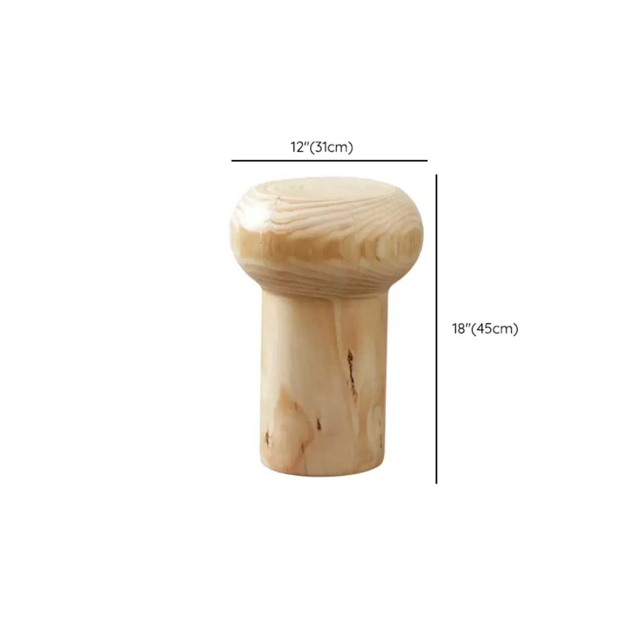Natural Pine Small Wood Round End Table for Living Room Image - 31