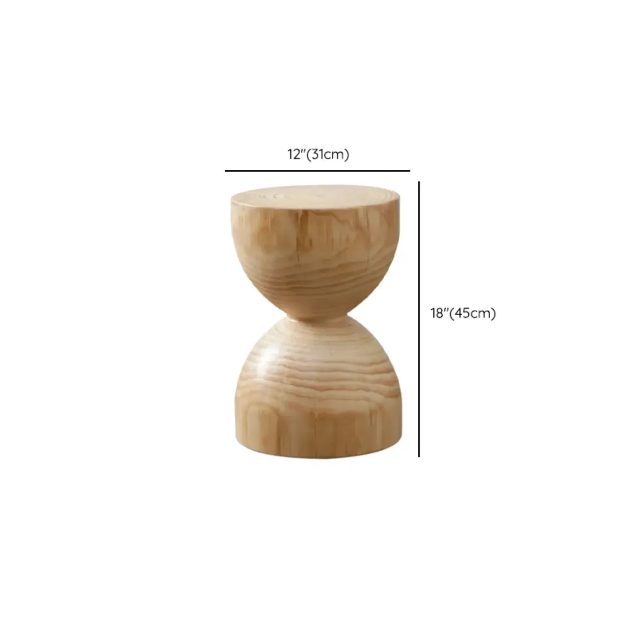 Natural Pine Small Wood Round End Table for Living Room Image - 32
