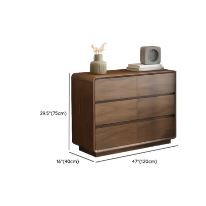 Modern Wood Dresser in Brown with 9 Drawer Storage Image - 25