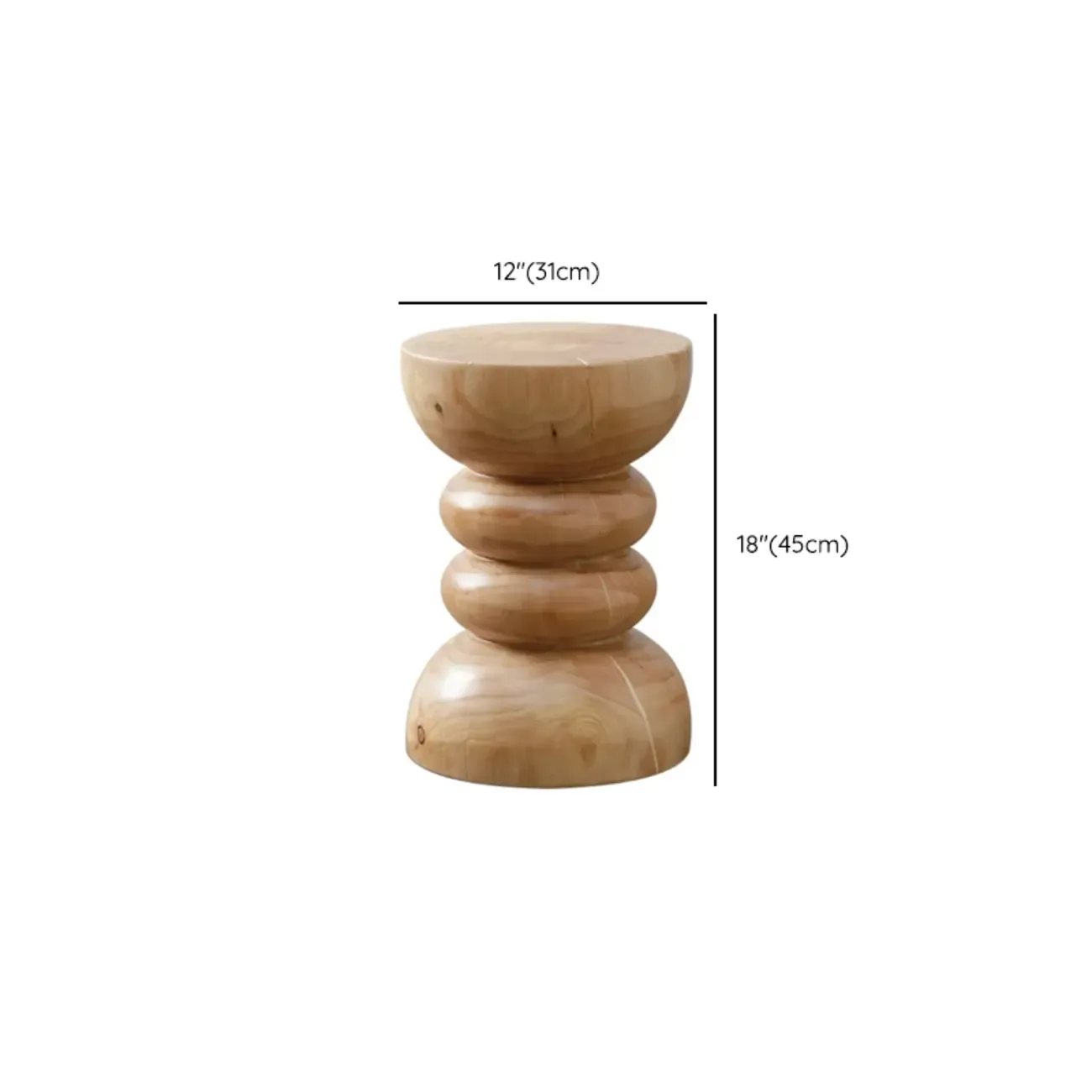 Natural Pine Small Wood Round End Table for Living Room Image - 33