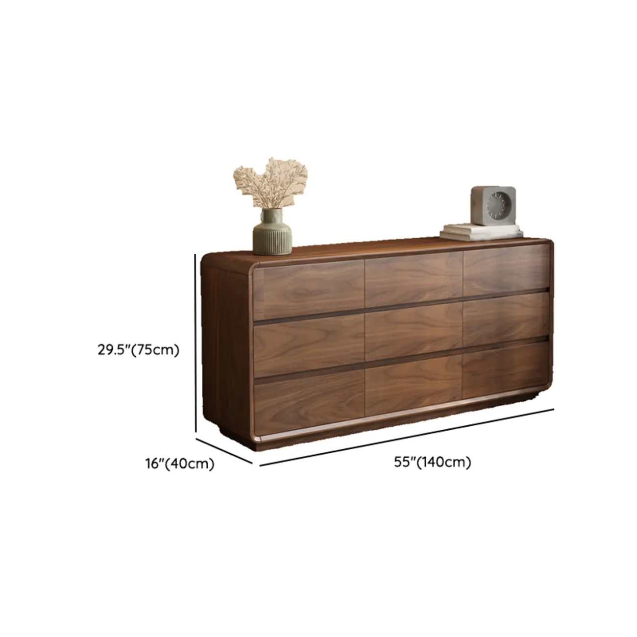 Modern Wood Dresser in Brown with 9 Drawer Storage Image - 26 | homeyfad