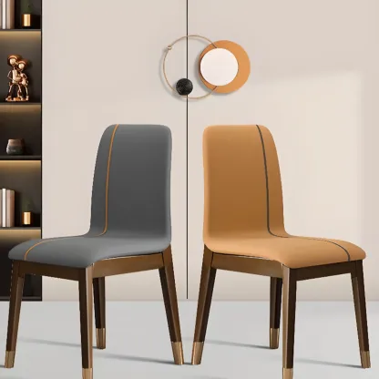 Upholstered Dining Chair Armless Solid Back with Multi Color Image - 6