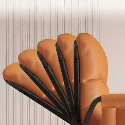 Scandinavian 2 Seats Upholstered Rocking Chair with Track Arms Image - 8