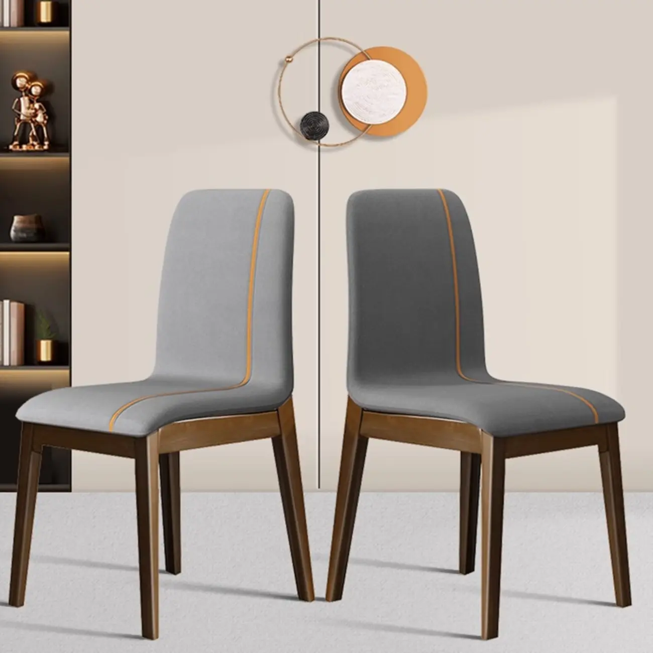 Upholstered Dining Chair Armless Solid Back with Multi Color Image - 8 | homeyfad