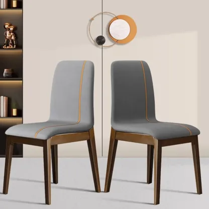 Upholstered Dining Chair Armless Solid Back with Multi Color Image - 8