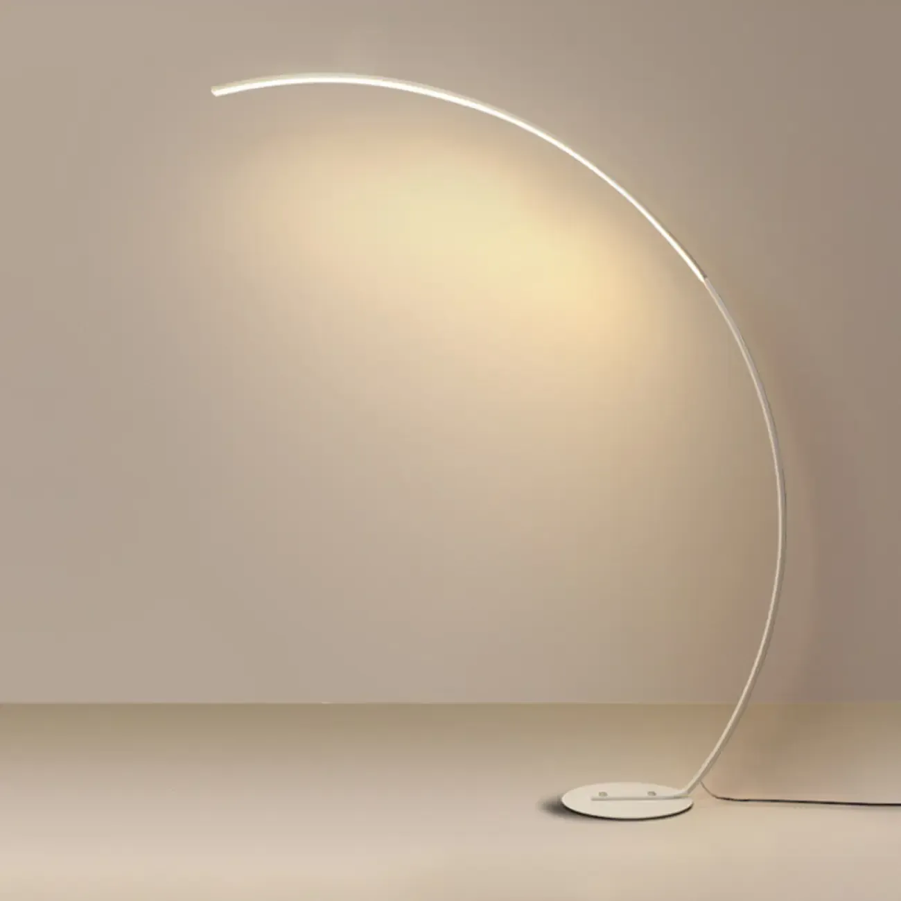 Minimalist Dimmable Black LED Arc Floor Lamp for Living Room Image - 6