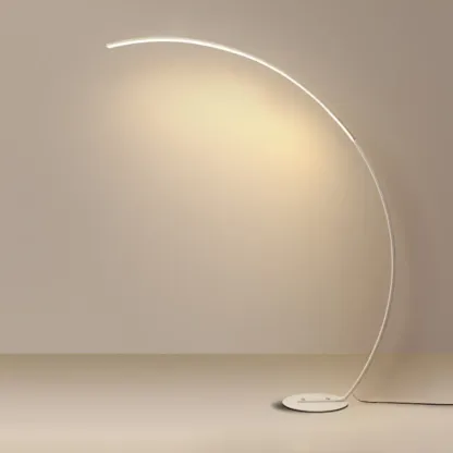 Minimalist Dimmable Black  LED Arc Floor Lamp for Living Room Image - 6