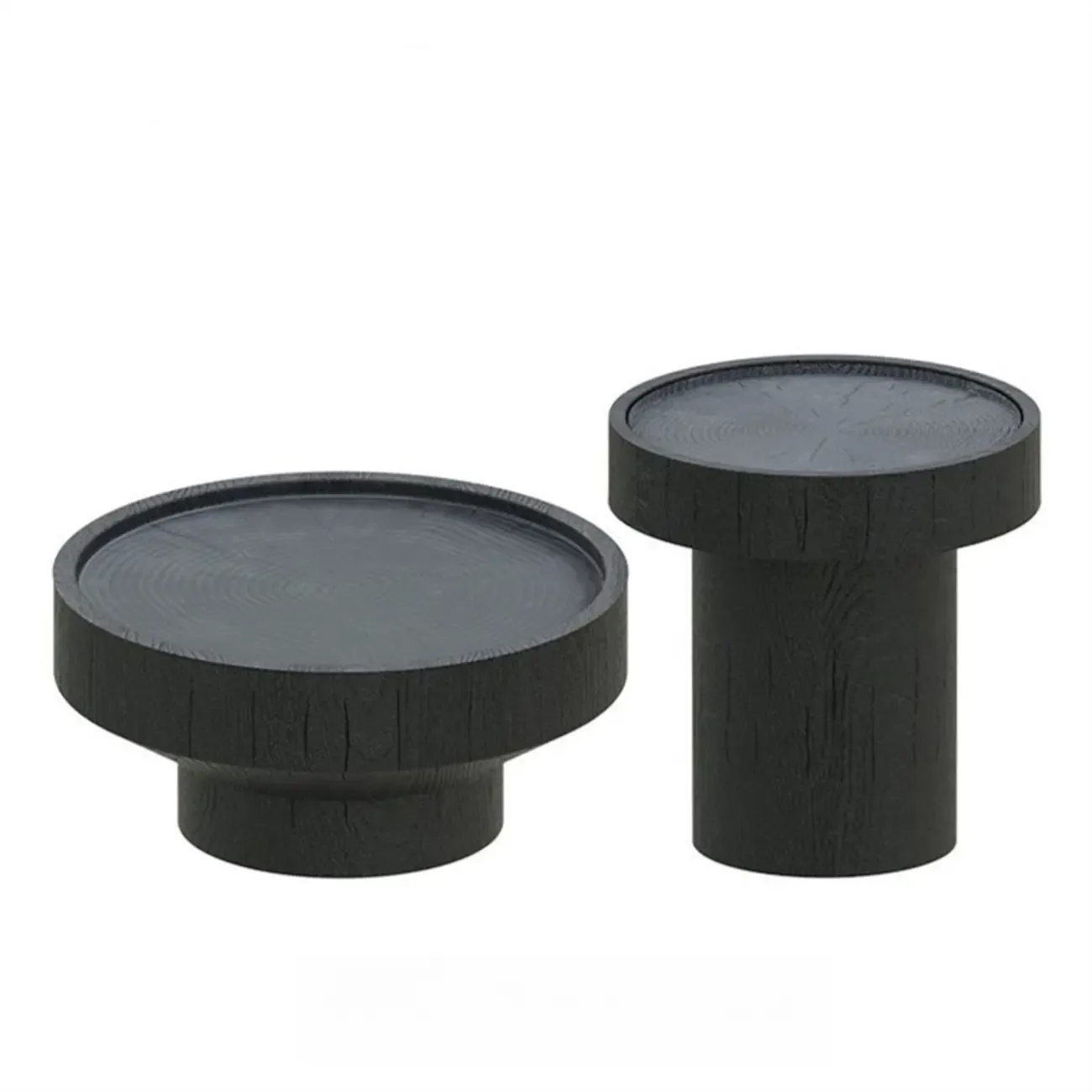 Modern Solid Wooden Black Coffee Table with Unique Design Image - 11