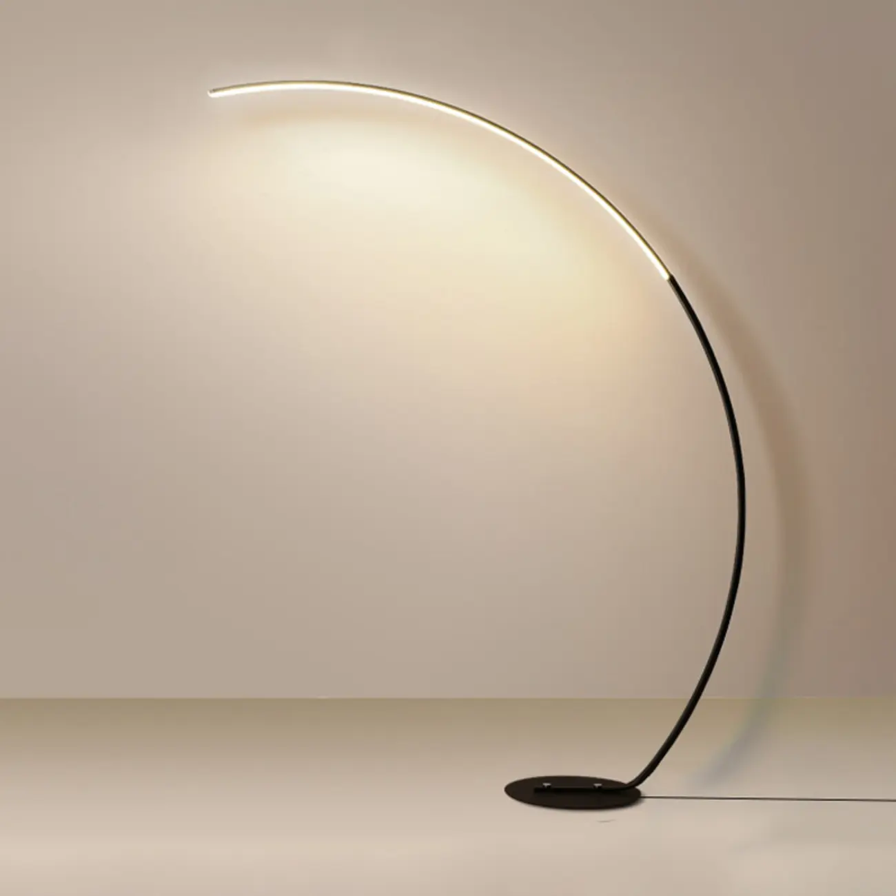 Minimalist Dimmable Black  LED Arc Floor Lamp for Living Room Image - 7 | homeyfad