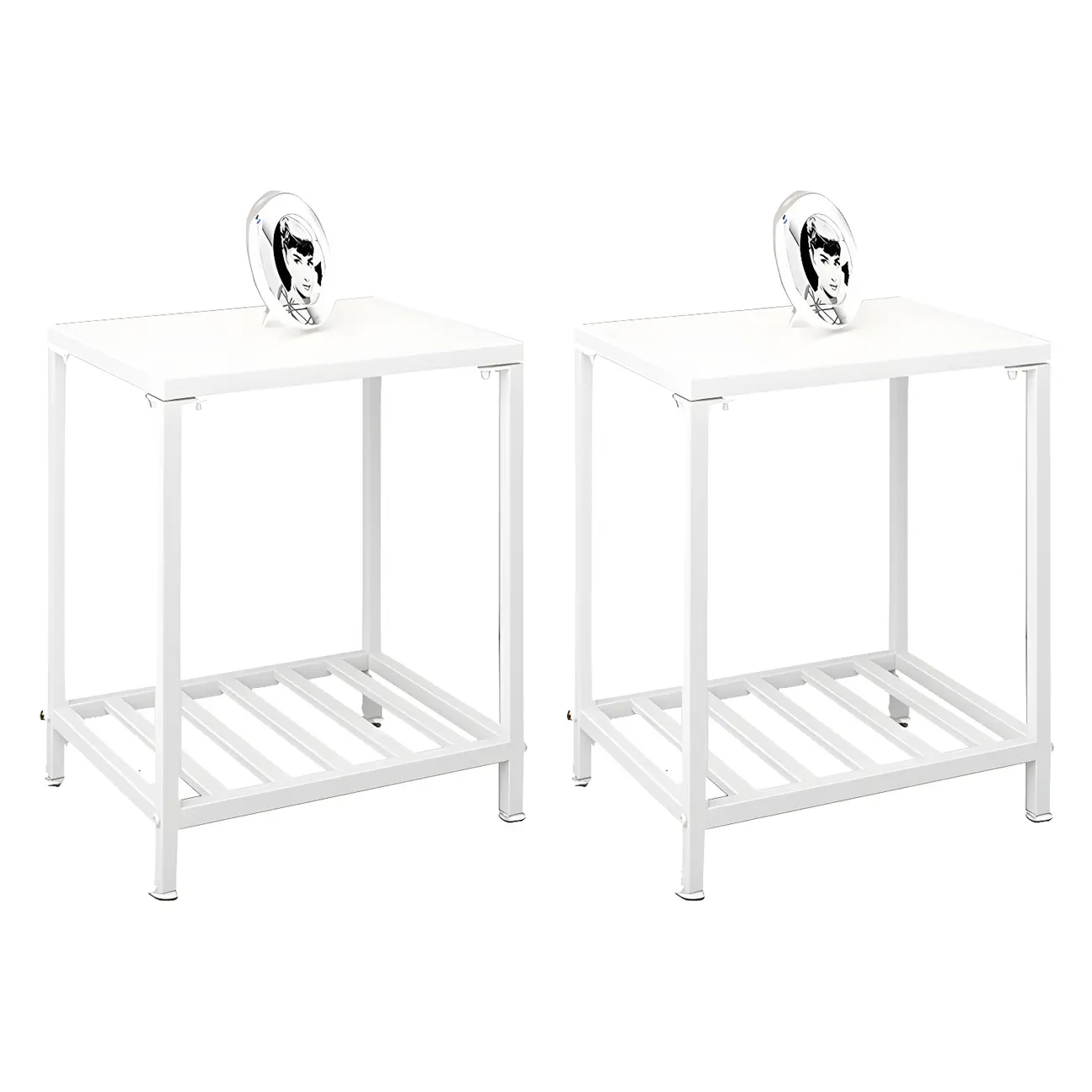 Modern Black Glass Top Metal Night Table with Stylish Design Image - 6 | homeyfad