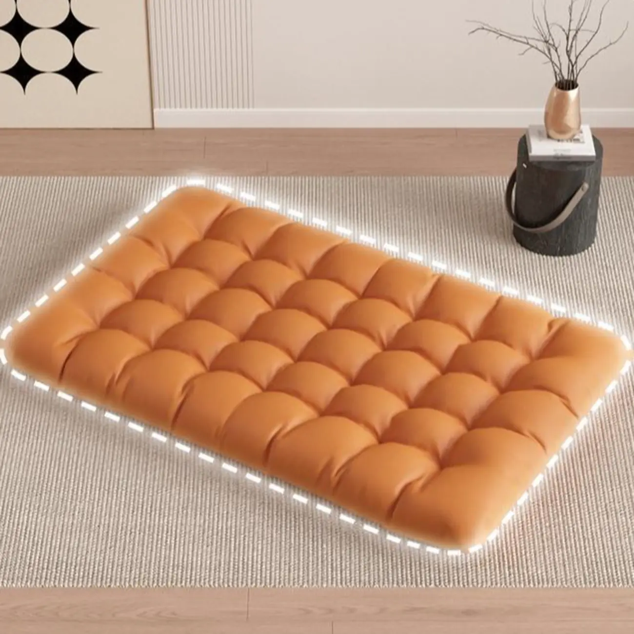 Scandinavian 2 Seats Upholstered Rocking Chair with Track Arms Image - 12 | homeyfad