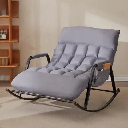 Scandinavian 2 Seats Upholstered Rocking Chair with Track Arms Image - 13
