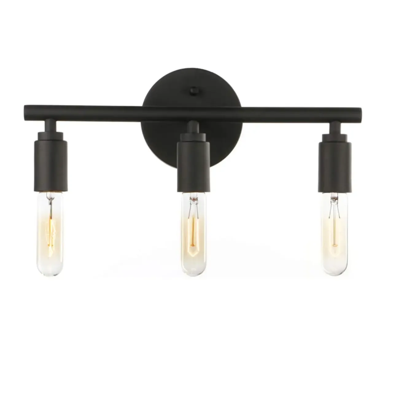 Industrial 3 Black Head Vanity Light with Bulb Shade for Bathroom Mirror Image - 7