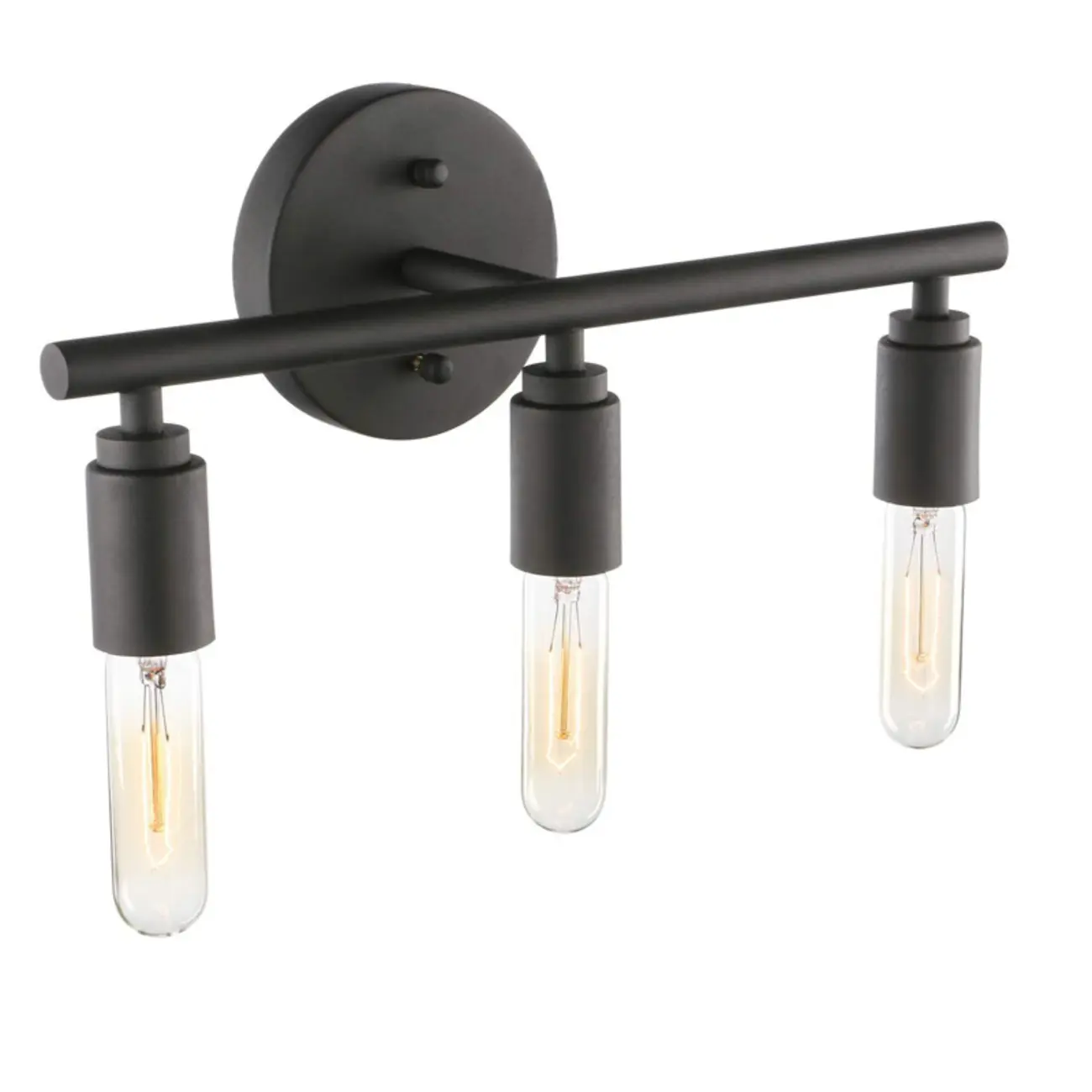 Industrial 3 Black Head Vanity Light with Bulb Shade for Bathroom Mirror Image - 8 | homeyfad