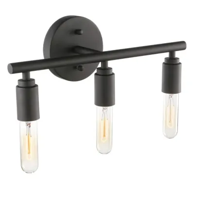 Industrial 3 Black Head Vanity Light with Bulb Shade for Bathroom Mirror Image - 8