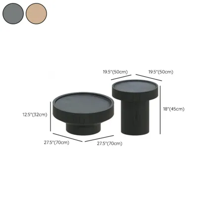 Modern Solid Wooden Black Coffee Table with Unique Design Image - 16