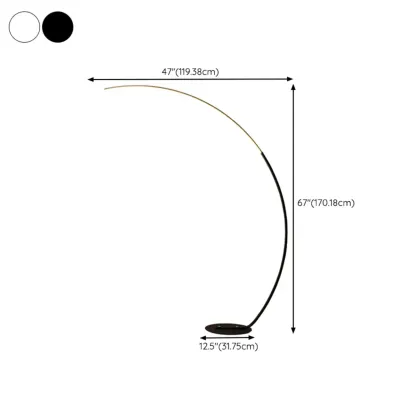 Minimalist Dimmable Black  LED Arc Floor Lamp for Living Room #size