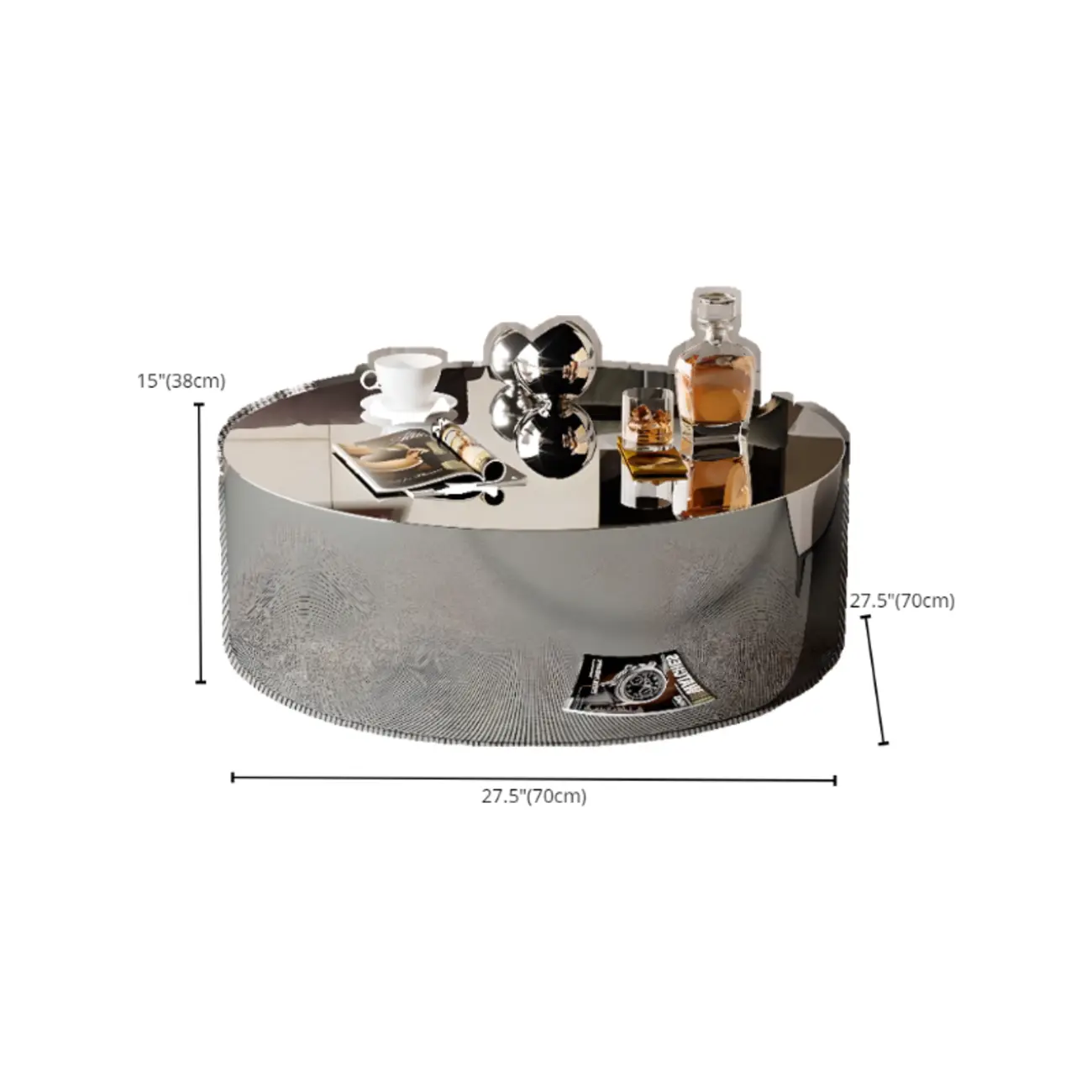 Modern Abstract Unique Silver Coffee Table with Free Form #size | homeyfad