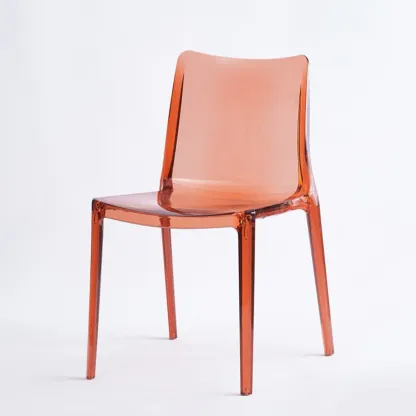 Modern Acrylic Dining Chair with Solid Back and Armless Design Image - 3