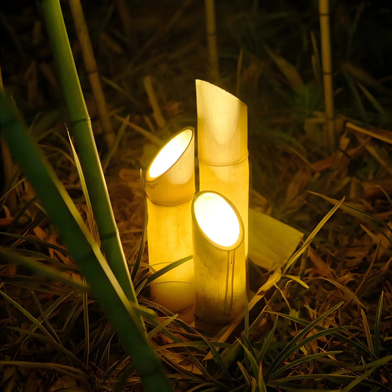 LED Green Bamboo Garden Light for Elegant Courtyard Illumination Image - 1 | homeyfad