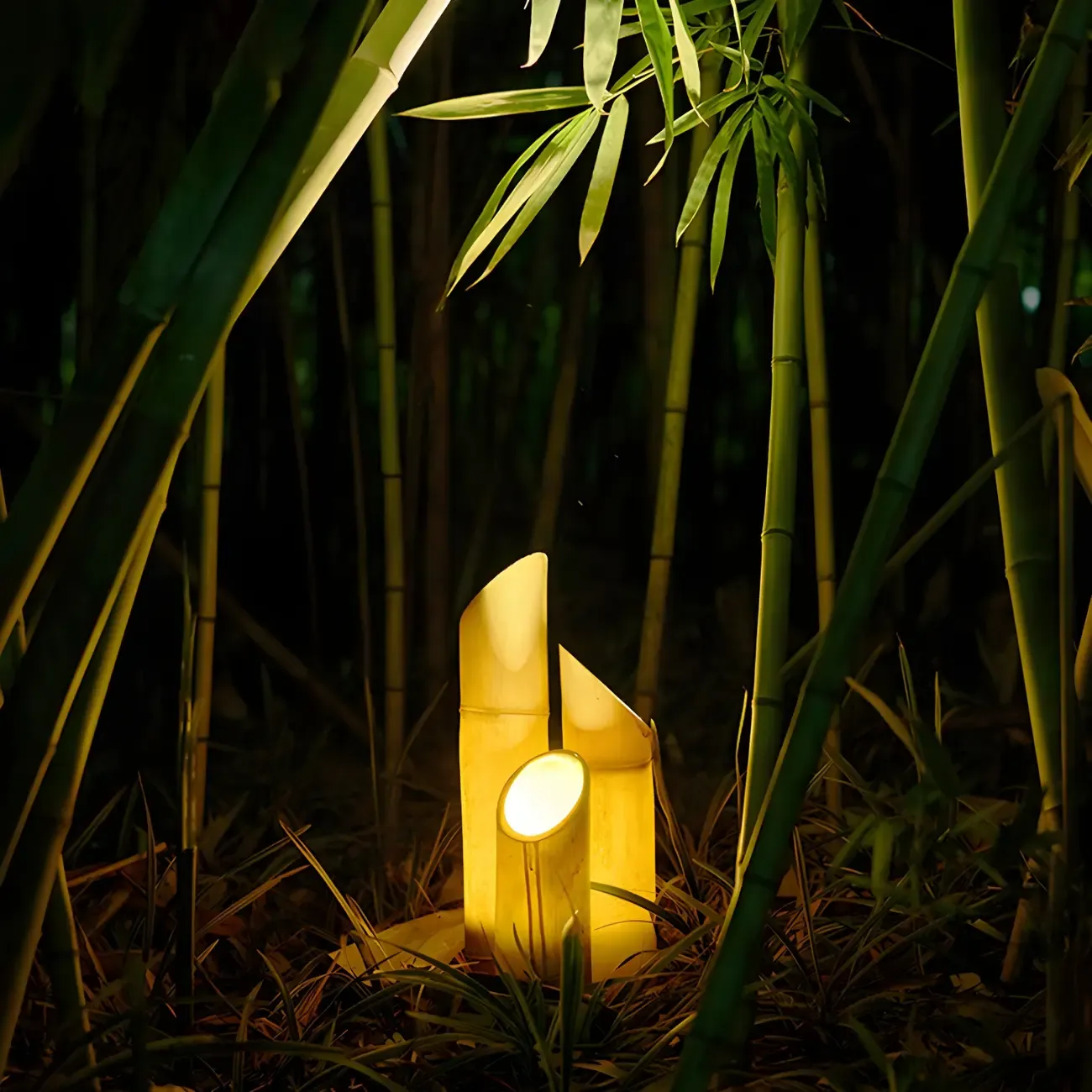 LED Green Bamboo Garden Light for Elegant Courtyard Illumination Image - 2