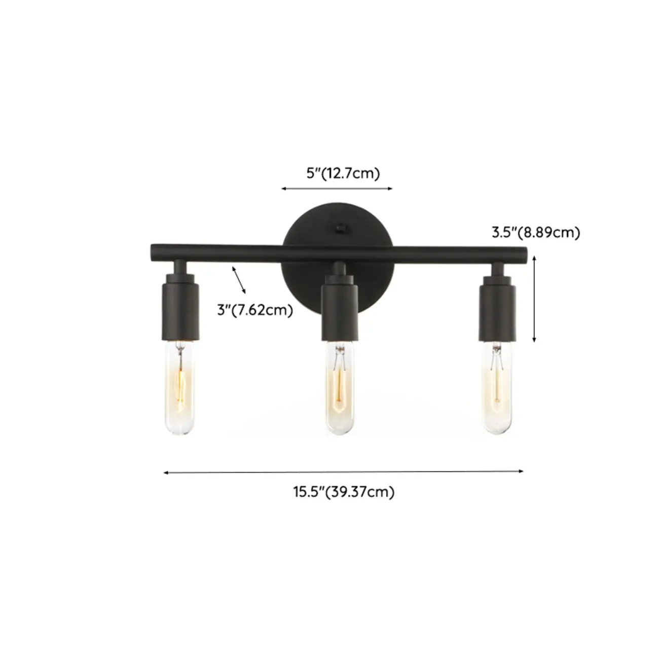 Industrial 3 Black Head Vanity Light with Bulb Shade for Bathroom Mirror Image - 13 | homeyfad