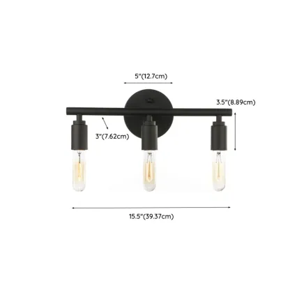 Industrial 3 Black Head Vanity Light with Bulb Shade for Bathroom Mirror Image - 13