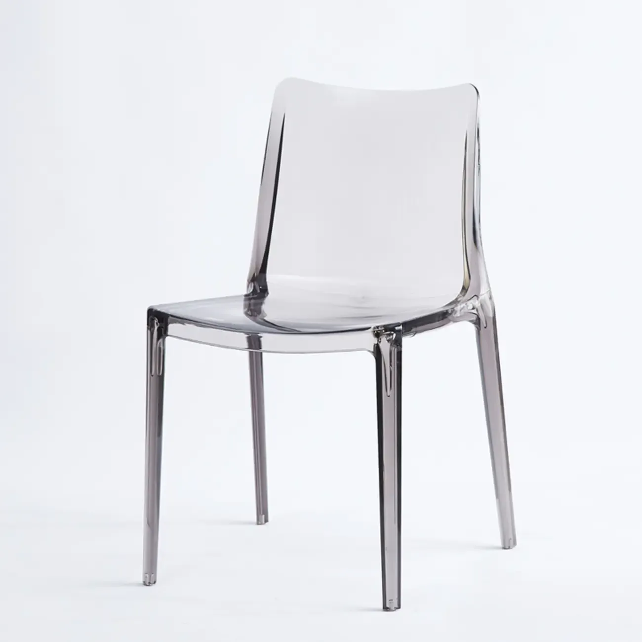 Modern Acrylic Dining Chair with Solid Back and Armless Design Image - 5